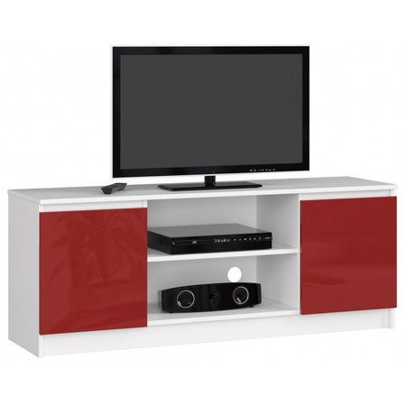 TV asztal RTV K140 vörös fényes fehér Akord
