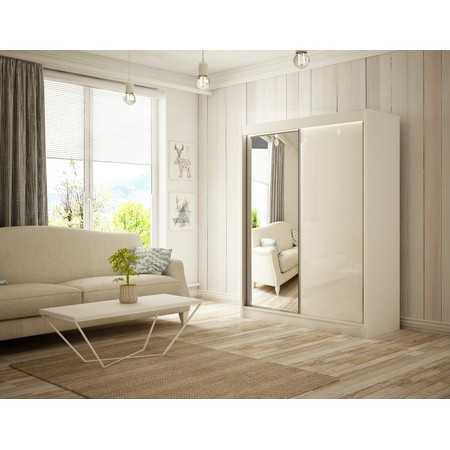 Velis Gardróbszekrény - 200 cm Fehér/matt Fehér Furniture