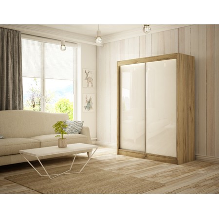 Peak Gardróbszekrény - 150 cm Fehér Kézműves tölgy Furniture