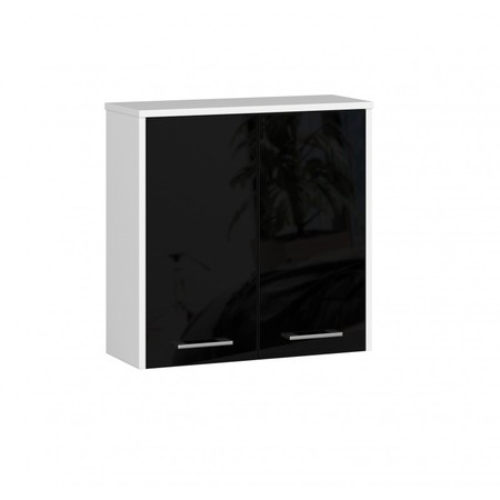 FIN W60 2D Fürdőszobai fali szekrény (fekete/fehér) Akord