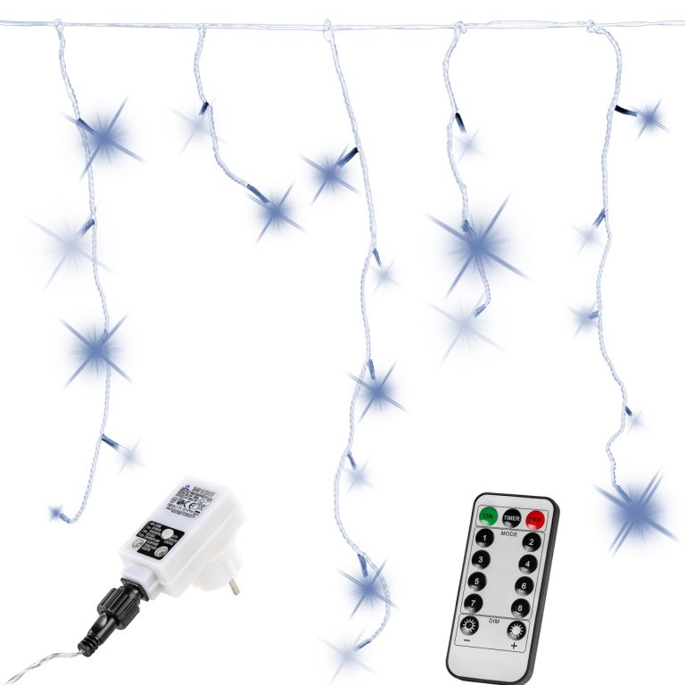 VOLTRONIC® Fényeső 600 LED Hideg fehér 15 m + vezérlő VOLTRONIC®