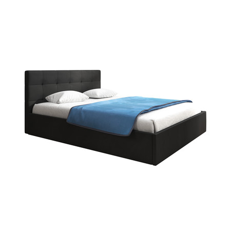 Čalouněná postel LAURA rozměr 140x200 cm Černá eko-kůže TT-FURNITURE