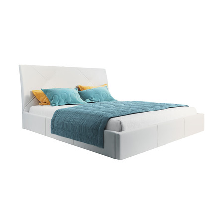 Čalouněná postel KARO rozměr 160x200 cm Bílá eko-kůže TT-FURNITURE