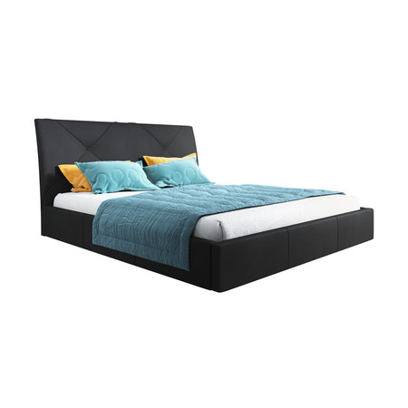 Čalouněná postel KARO rozměr 140x200 cm Černá eko-kůže TT-FURNITURE