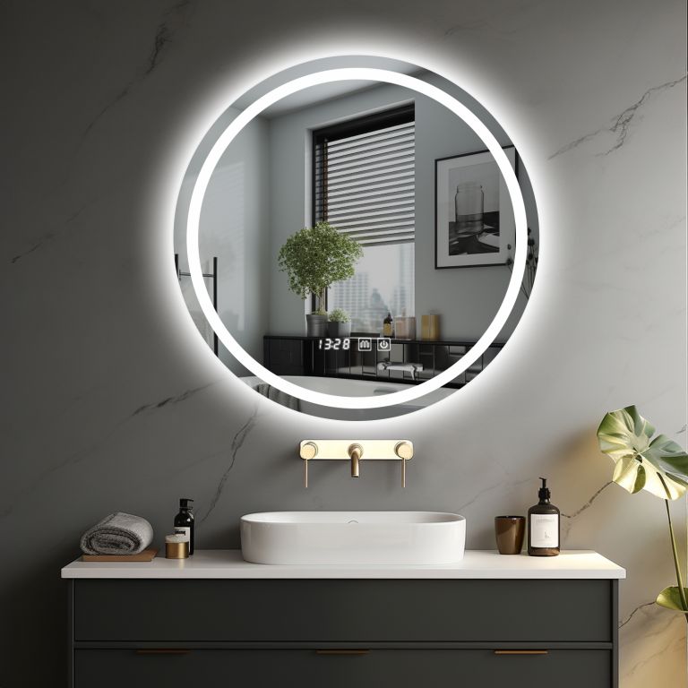 IREDA  Fürdőszobai LED tükör világítással kerek 70 cm Ireda