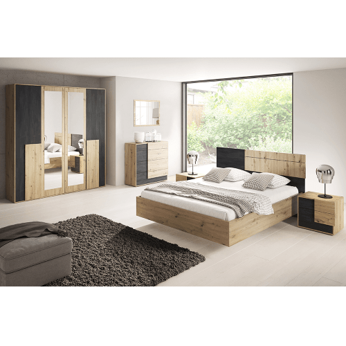 Hálószoba szett (ágy+2x éjjeliszekrény+szekrény)