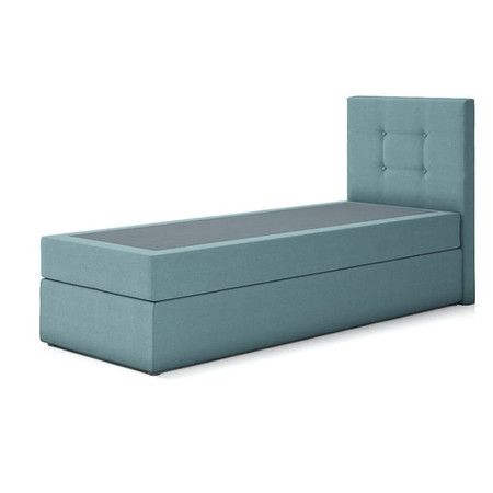 Čalouněná postel DALMINE s pružinovou matrací rozměr 80x200 cm Zelená Pravá strana otvírání SG butor
